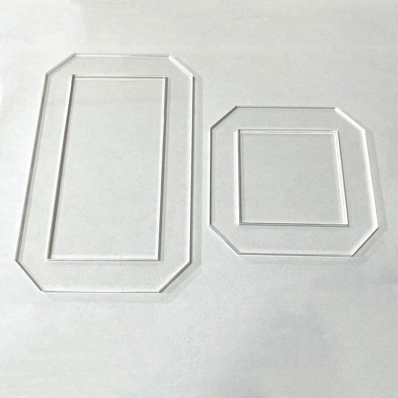spansee 2 Sets Quilting Templates, Quilting Supplies, Sewing Templates, Quilting Rulers, 5" x 2.5" Rectangle and 2.5" Square, Quilting Templates for DIY Quilting Sewing Crafts - Image 1